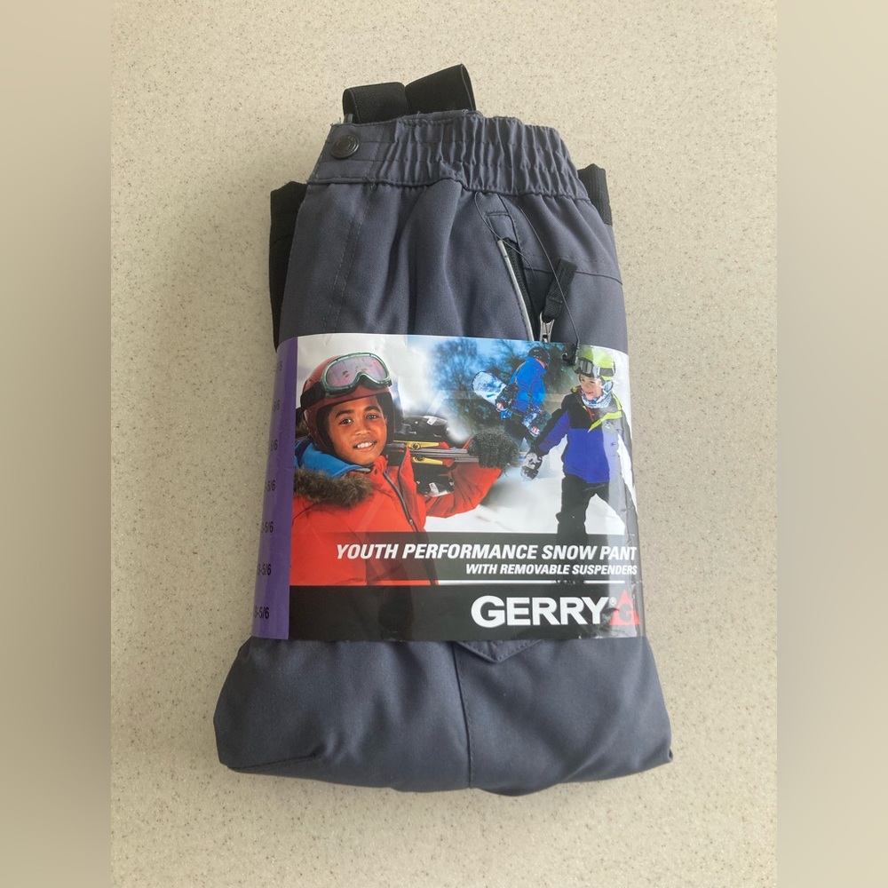 Gerry Youth Performance Snow Pant Removable Suspenders-Child Size 5-6 NWT